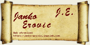 Janko Erović vizit kartica